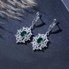 4PCS Exquisite Green Zircon Inlaid Fashion Jewelry Set - Includes Bracelet, Earrings, Necklace, and Rings for Everyday Wear