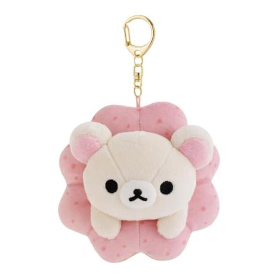 San-X Rilakkuma Rilakkuma x Mister Donut Hanging Stuffed Toy Korilakkuma (Pon de Strawberry) MV26801 H100 x W100 x D100mm