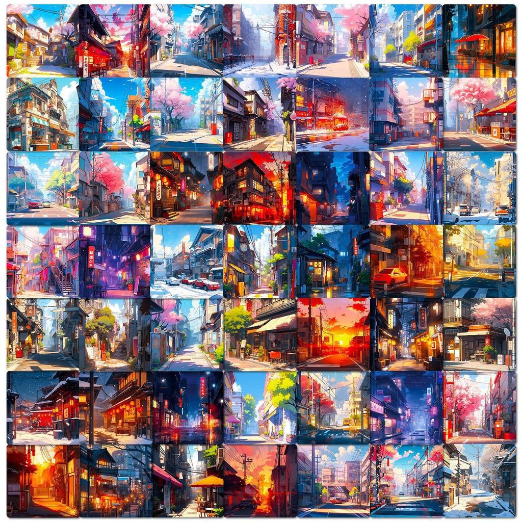 50 Beautiful Street Stickers Healing Scenery Street Stickers Daily Literary Lens Suitcase Stickers
