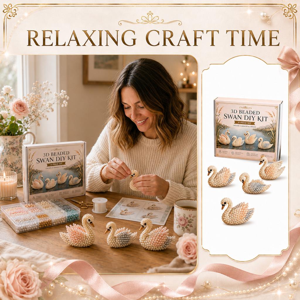 3D Beaded DIY Kit 4Piece Set Bead Project with StepbyStep Instructions for Creative Models Home Decor and Activities