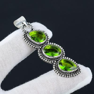 Wisiorek z peridotem, Wisiorek z kamieniem szlachetnym ze srebra próby 925, Biżuteria z kamieniem szlachetnym peridot, Prezenty ręcznie robione, Biżuteria ręcznie robiona na prezenty Biżuteria dla niej