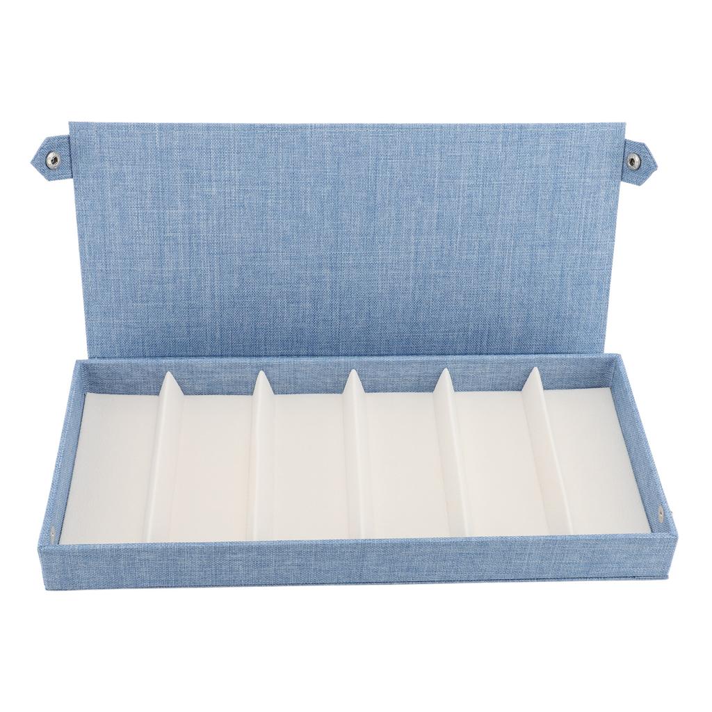 Linen 6 Slots Eyeglasses Case Fashionable Eyewear Display Case Multiple Glasses Case Box for Home Store