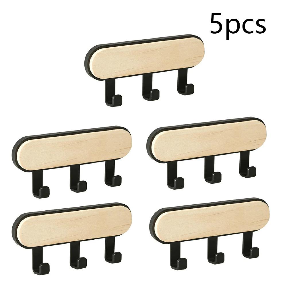 Organizator Depozitare Pălării Eșarfe Cârlige de Perete din Lemn Autoadezive Suport pentru Breloc Agățătoare de Perete pentru Ușă Agățătoare de Perete Menajer Cârlig Agățătoare Montată pe Perete