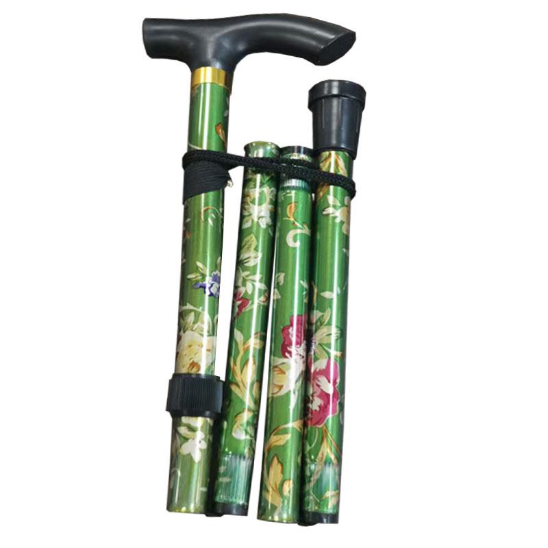 Telescopic Aluminum Alloy Shock-Absorbing Ultra-Light Adjustable Elderly Walking Cane with Straight and Curved Handle Options