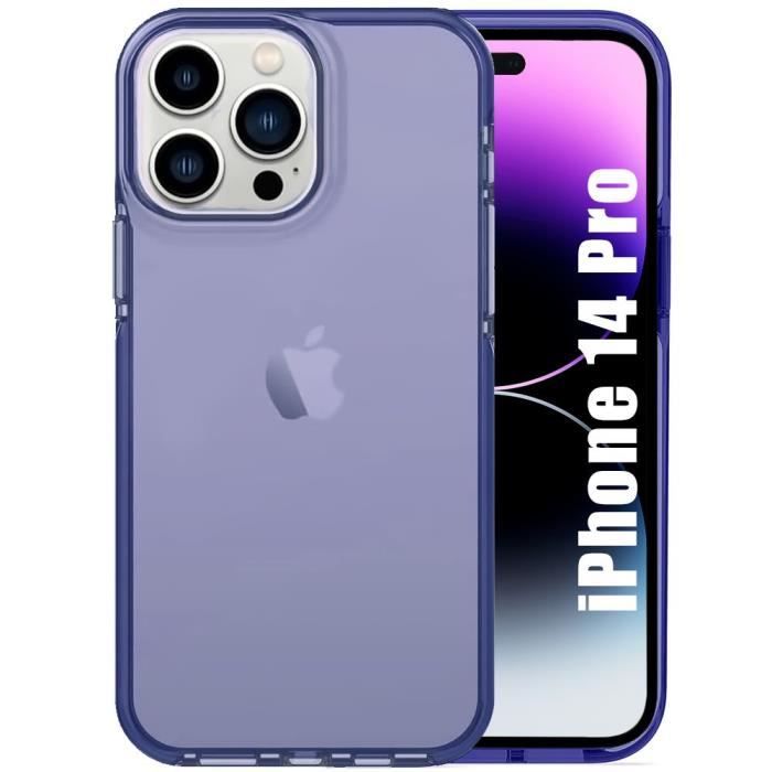 Coque de protection - Silicone - pour iPhone 14 Pro - Bleu Marine - Souple - Résistante aux rayures