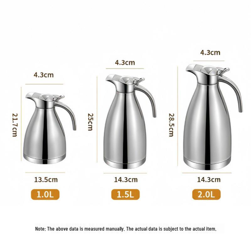 Custom Stainless Steel Double-Layer Vacuum Flask Thermos - Portable Hot Water Bottle 1000ML - Natural Color (Gift Box)