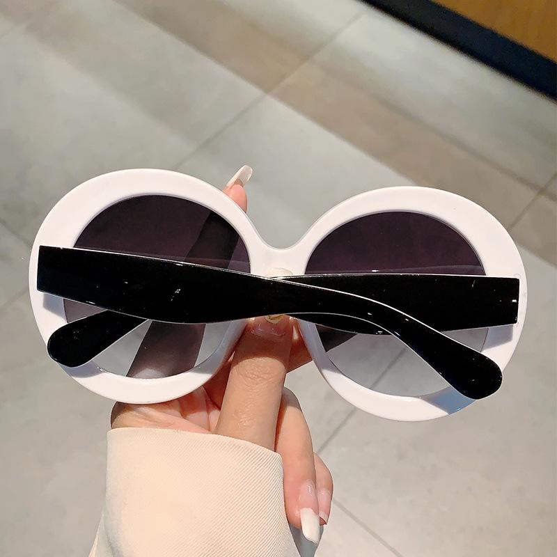 Óculos de Sol Redondos Oversized Cor Gelatina Mulheres Para Homens Sol Rosa Sombras Óculos Uv400 Vintage Punk Gradiente Populares