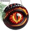 2D Flaches Aluminium Feuriges Drachenauge Rundes Metallschild, Fantasy Monsterauge Kranzschild für Haustür, Vorgebohrte Löcher zum einfachen Aufhängen, Osterdekoration