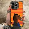 B-BoJack H-Horseman Funny Plating Phone Case For Iphone 16 17 Pro Max Air 16E 14 15 Plus 12 13 Mini Anti-Fall Airabag Cover