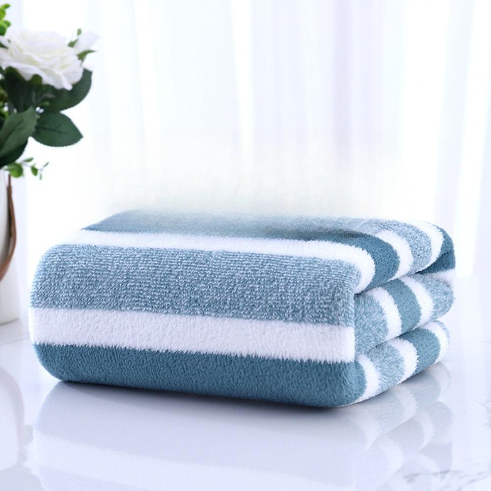

1 Pc Stripe Thickened Absorbent Soft Bath Towel for Home 70x140cm зелёный
