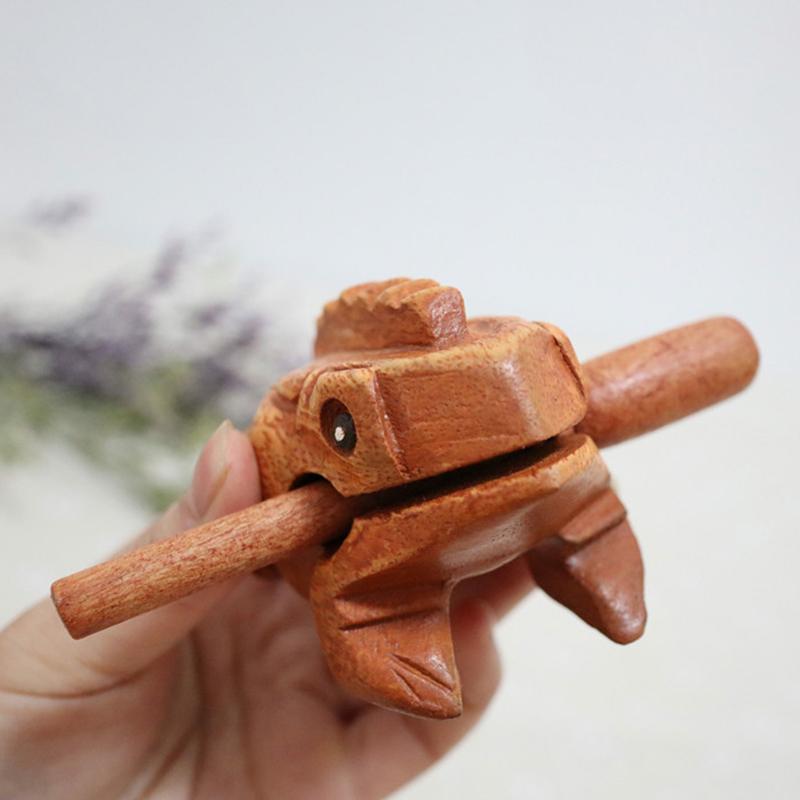 1Pc Thailand Frog Wood Carving Ornaments Hand-Carved Toad Creative Vocal Toys Solid Wood Toad Craft Scenic Souvenirs