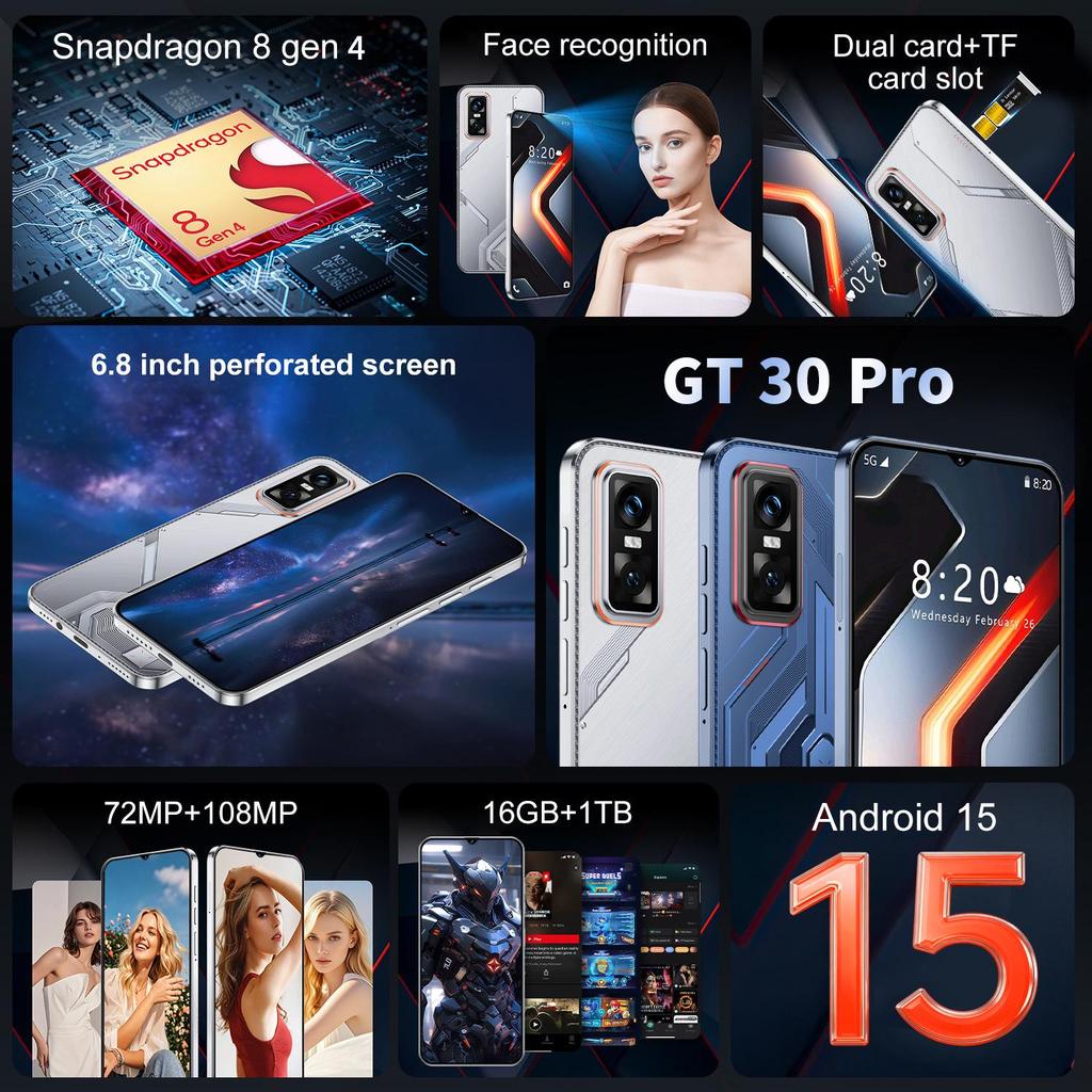 GT 30 Pro Smartphone: Large Battery & High Capacity
