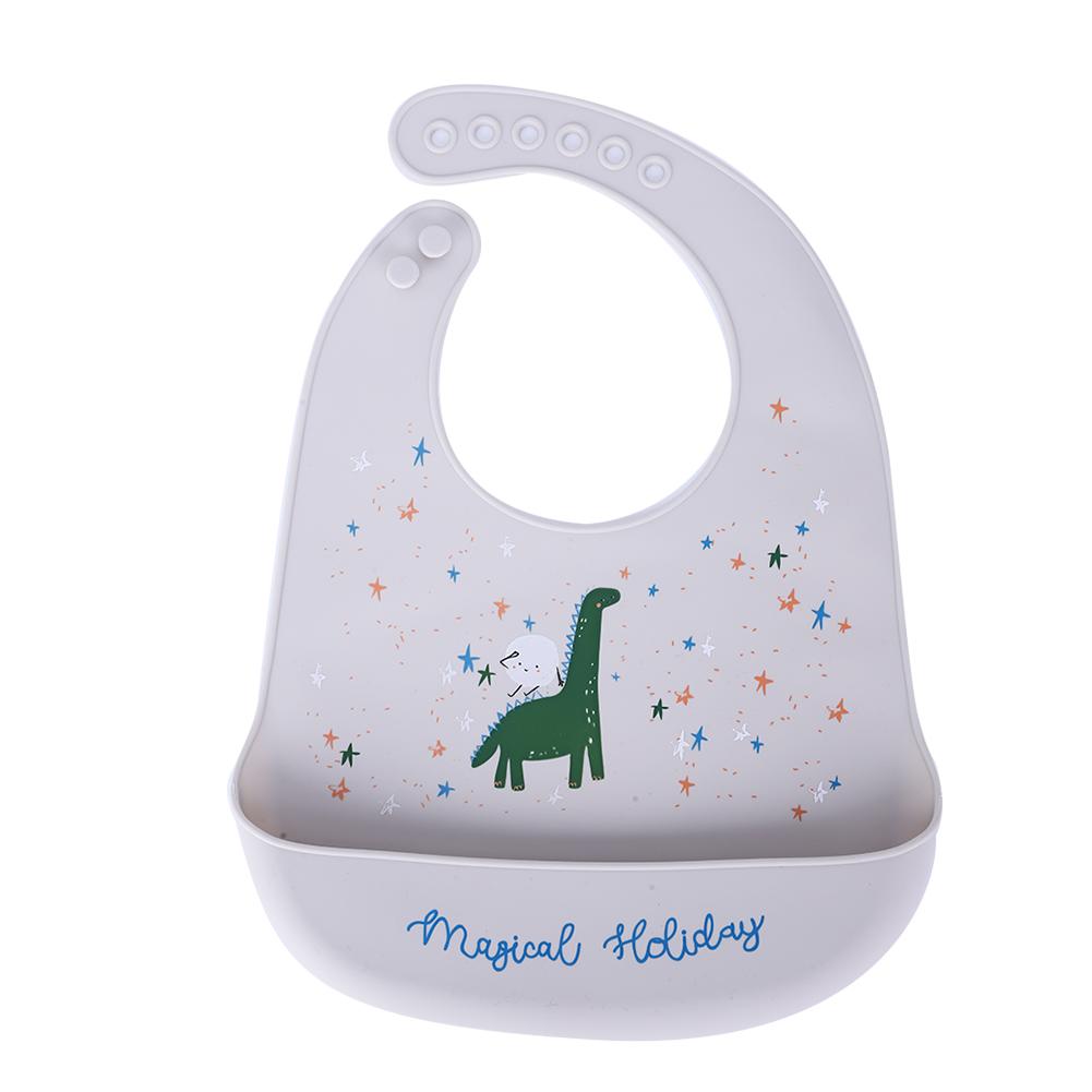 

Silicone Cartoon Pattern Baby Bib Portable Adjustable Infant Cute Eating Saliva Towel#5
