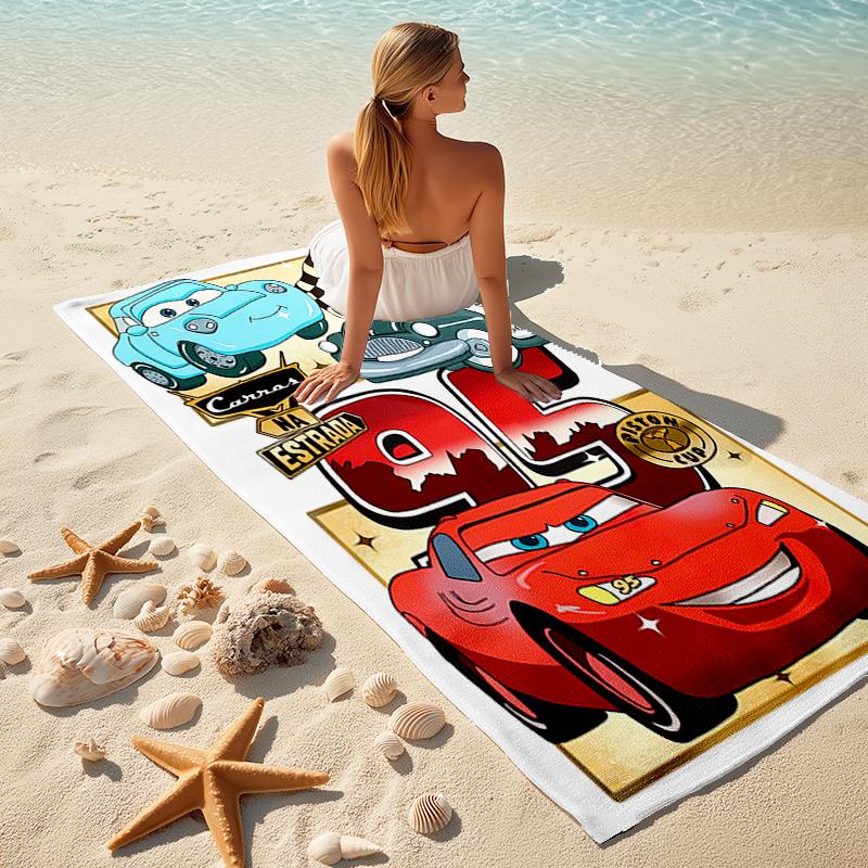 Lightning McQueen Beach Towel Outdoor Camping Beach Towel for Vacation Swim Outdoor Pool Absorbent Bath Towel