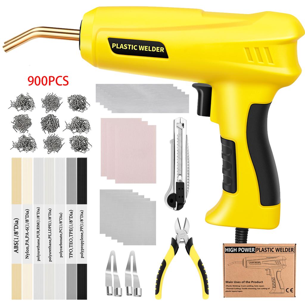 2in1 Plastic Welder Kit 200W Fast Heating Car Bumper Repair Hot Stapler Soldering Iron PVC Repairing Welding Machine