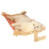 Cat Hammock Window Perch Adjustable Cat Bed with Wood Frame No Drilling Pet Hammock for Bedside Windowsill Indoor Cats