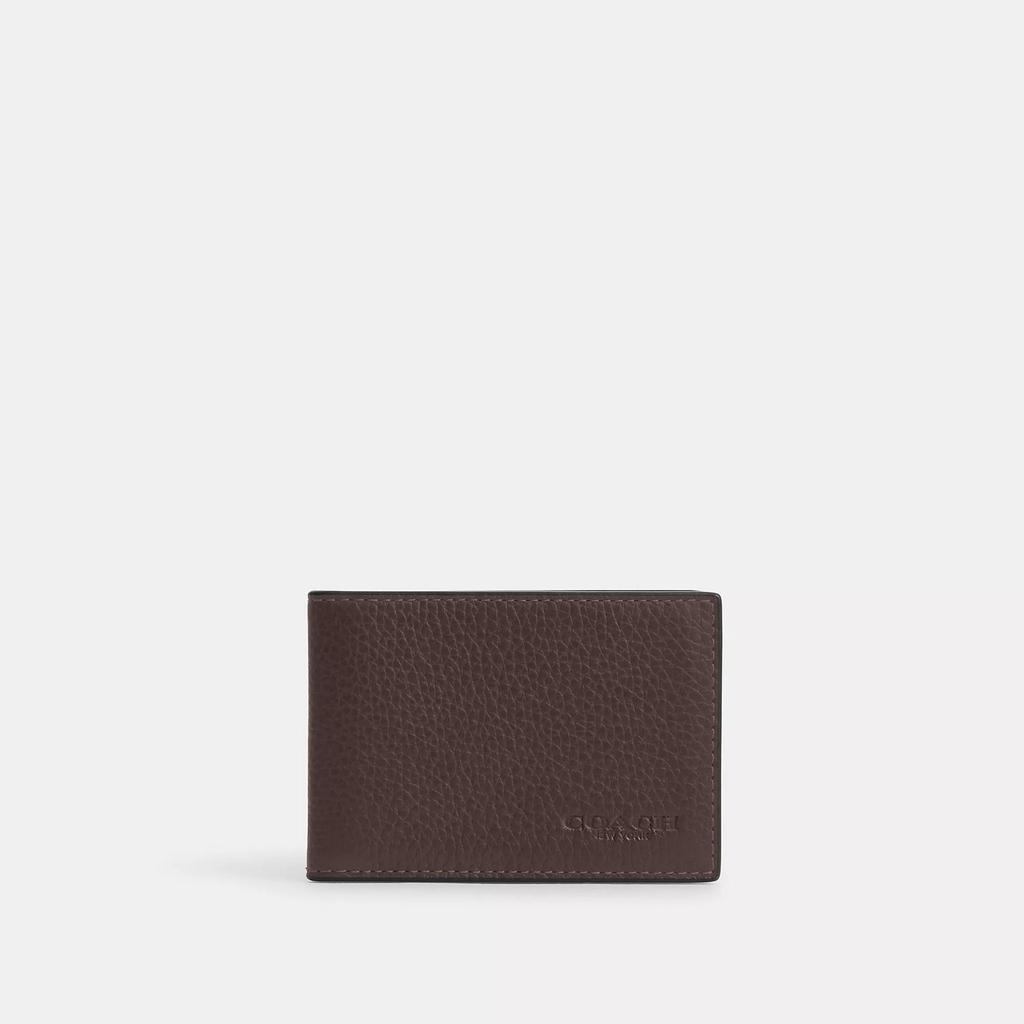 Coach Compact Billfold Wallet Gunmetal Black