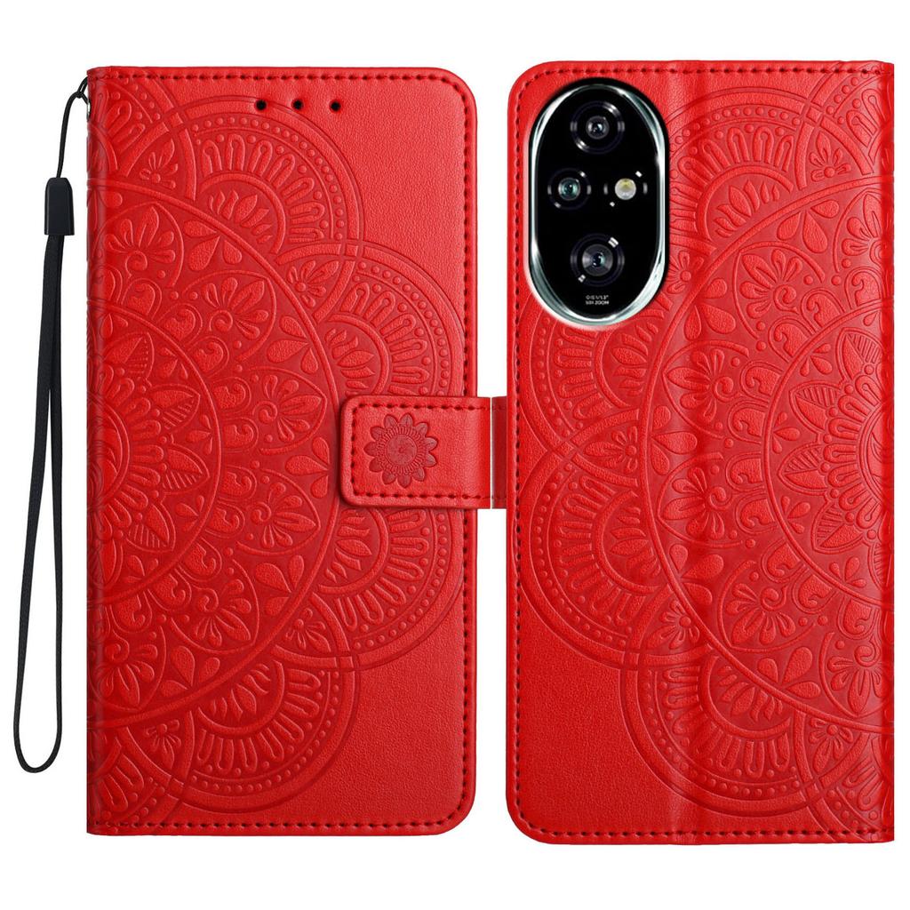 Skórzane etui na Honor 200 Pro 5G z przegródkami na karty, wzór mandali, pokrowiec na telefon ze stojakiem