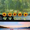 Non Residual Adhesive Ornaments 5Pcs Wobble Sunflower Car Dashboard Decor, Resin Spring Flower Ornament Interior Decoration Flowers with Slip