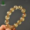Brazilian Gold Silk Crystal Bracelet: Yellow Rutilated Quartz Beads for Men and Women