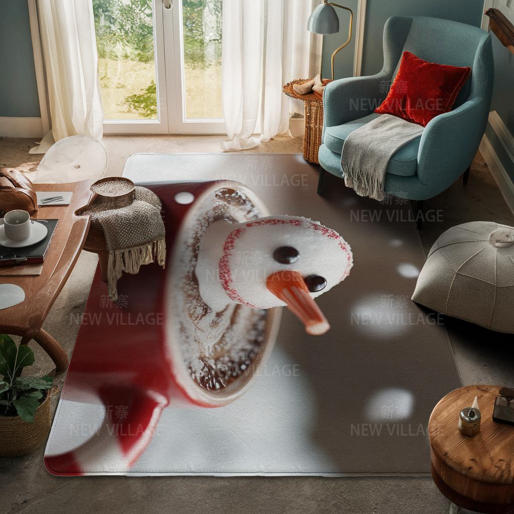 House Entrance Carpet Home Door Mat Living Room Bath Foot Bathroom Non-slip Water Absorption Rugs Bath Merry Christmas Winter