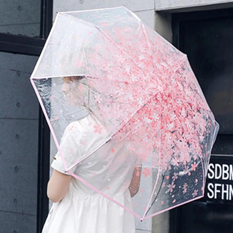 Складной милый зонт с цветами — фото 6