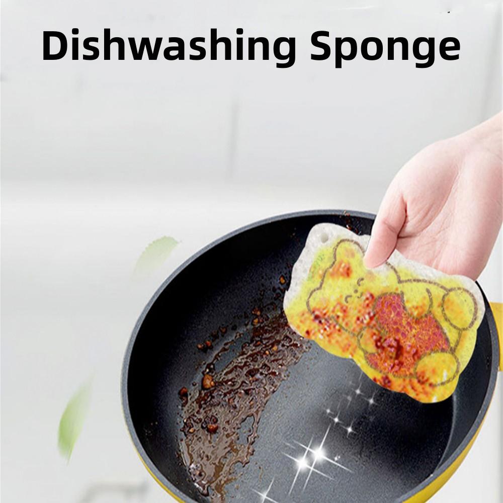 

1 шт. Губка для мытья посуды Прессованная древесная масса Хлопок Антипригарное масло Чистящая губка Щетка для мытья посуды Кухонные принадлежности
