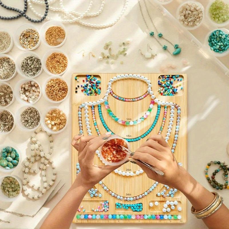 1PC Versatile Bead Board Tray Set for DIY Jewelry Making Flocked Surface Eco-Friendly for Bracelet and Necklace Craft.