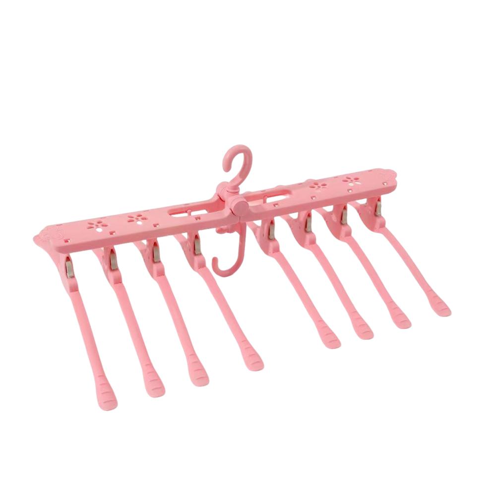 Многофункциональная складная вешалка для одежды дорожная сушилка домашняя нескользящая ветрозащитная сушилка стойка для хранения рубашек органайзер для шкафа розовый 1990₽