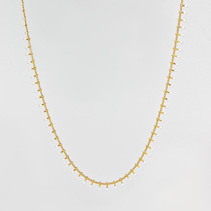 

Богемское эмалевое колье в виде капли воды: Простая, Универсальная Ключичная Цепочка для Женщин