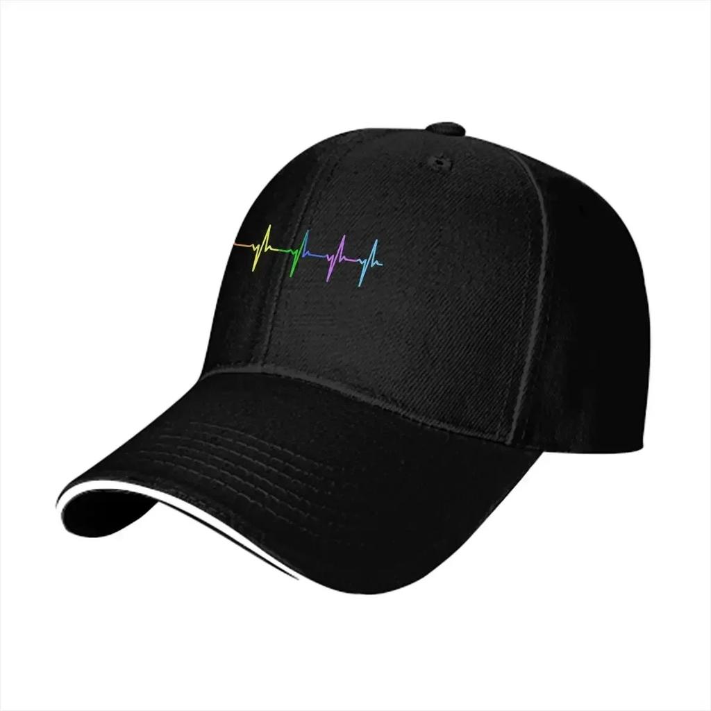 Pulse Hearbeat Unisex Baseball Caps Peaked Cap Pride LGBT Gay Love Sun Shade Hats for Unisex Women