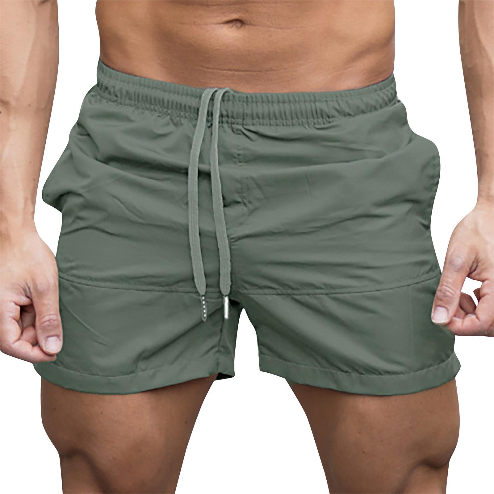 

Men s Casual Running Shorts Fitness Cropped Pants Sports Jogging Beach Pants XXXL зелений