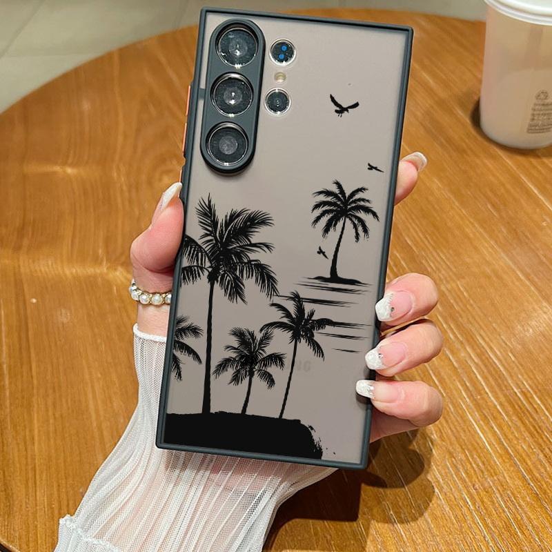 Ultra Slim Frosted Black Case für Samsung S24 S23+ S22 S21FE A51 A71 A13 4G A52 A34 A54 5G Note 20 Soft Edge PC Bumper Cover