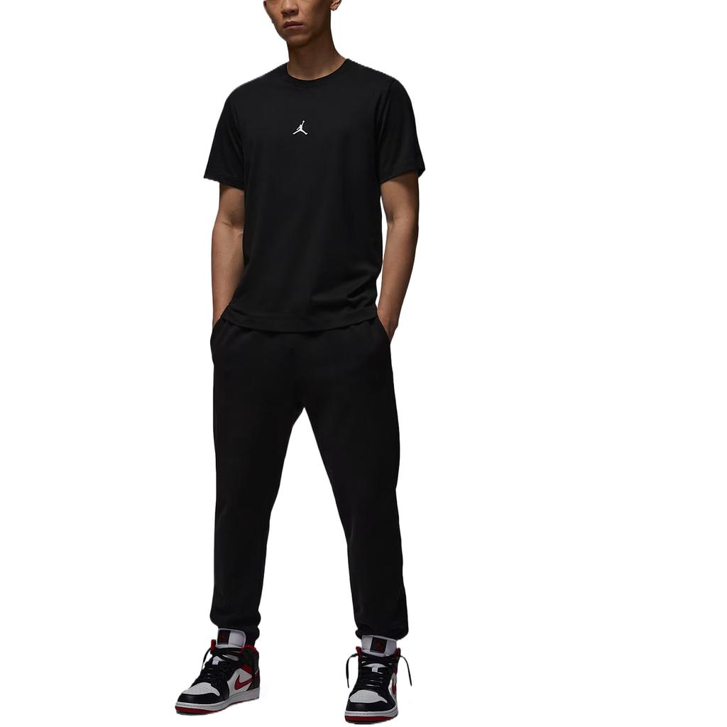 Jordan T Shirts Men's Black Crew Neck Moderate IB7521-010