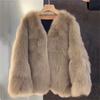 Modne Nowości Materiał Sztuczne Futro Damski Ciepły Płaszcz Średniej Długości Pogrubiony Ciepły Płaszcz Inspirowany Luksusem Wszechstronny i Stylowy