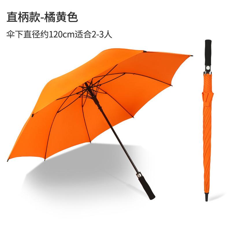 17-Inch Wind-resistant Straight Rod Umbrella Business Long-handled Umbrella All-fiber Large Golf Umbrella Logo Gift Advertising Umbrella