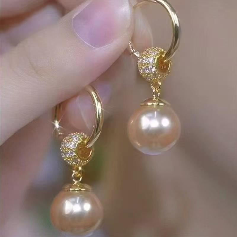 S925 Sterling Silver Pearl Stud Earrings - Light Luxury, High-End, Retro, Ins Style
