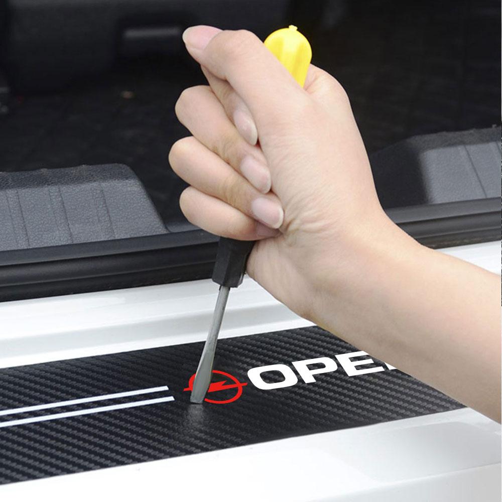 4pcs Leather Carbon Fiber Car Door Edge Sill Protector Strip Stickers for Opel Astra H G Insignia Antara Ampera Mokka Zafira GTC Sf6
