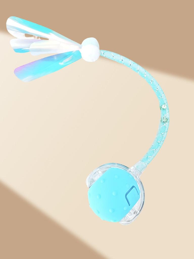 Automatic Cat Teaser Ball with Dragonfly Tail - Interactive, Self-Entertainment Toy for Physical Activity and Decompression
