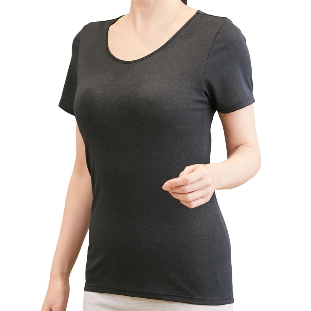BS Fine Stone Standard Inner Short Sleeve Thin and Made in BN1203 "Wearable Bath" Women's Shirt, Lightweight, Non-Sweaty, Stretchy, Japan, (JP,