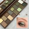 16-Color Waterproof Eyeshadow Palette Sparkling and Matte Forest Green To Yellow Shades, Long-Lasting Eye Makeup High-Quality Pigmentation Eyeshadow