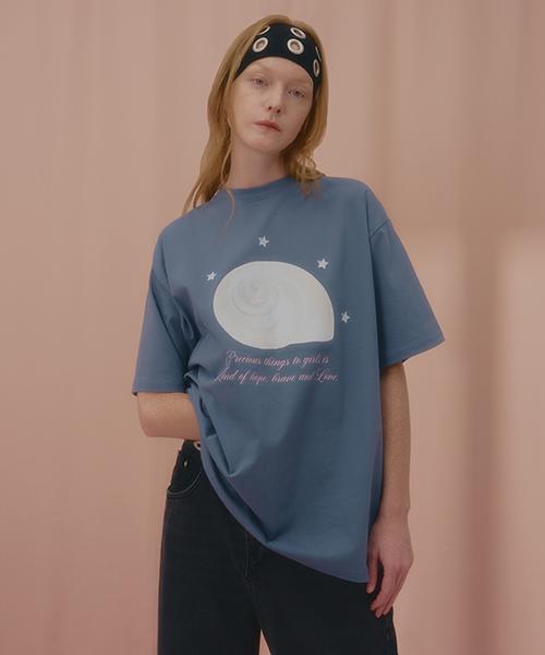 Uncover Charming Shell Short Sleeve T-Shirt Blue Free