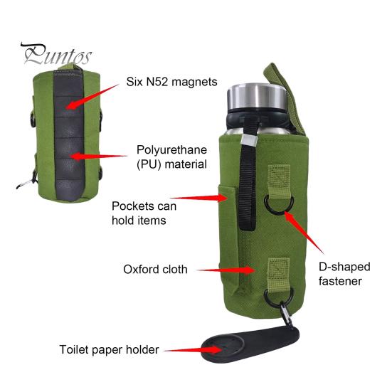 Magnetic Workout Bag Gym with 2/3/6 Magnets Hands-Free Fitness Water Bottle Holder Strap Multi-functional Sports Sling Crossbody Pouch Essentials