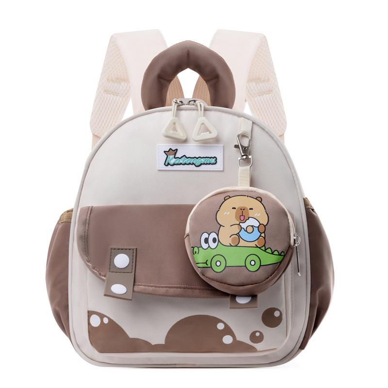 Cartoon Spiderman Kids Backpack With Breathable Oxford Fabric For Preschool Children Brown