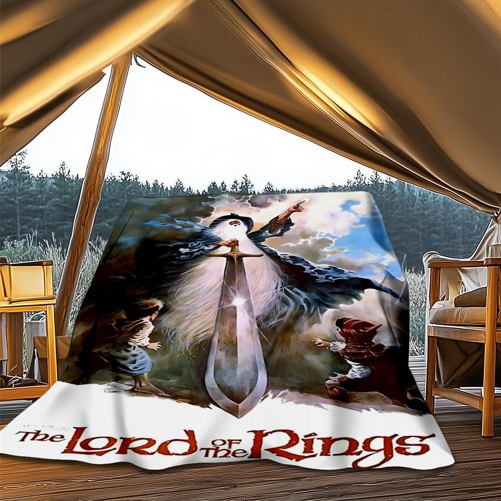 1pc Lord of the Rings Outdoor Flannel Throw Blanket Soft, Lightweight & Warm