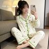 Cute Horse Print Kawaii Pajama Set for Women Spring Soft Fabric Comfort Plaid Loungewear 2 Piece Long Sleeve Top Pants Sleepwear