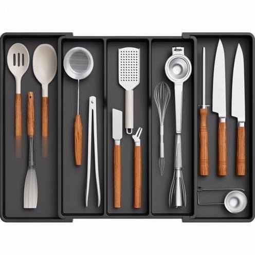 Expandable Spoons Forks Knives Cooking Utensil Tray Kitchen Organizer Silverware Drawer Adjustable Cutlery Flatware Organizer