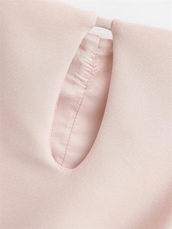 Retro Slim Off-the-Shoulder Pleated Bodycon Mini Dress