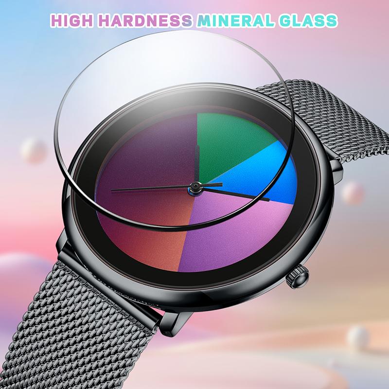 New Fashion Watches Men Luxury Casual Quartz Wristwatches 30M Waterproof Mesh Strap Colorful Womens Watch Reloj Hombre