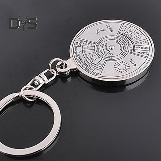 2/3/5Pcs Sun Moon Keychain English Perpetual Calendar Pendant Keyring Retro Design Multi-purpose Accessory